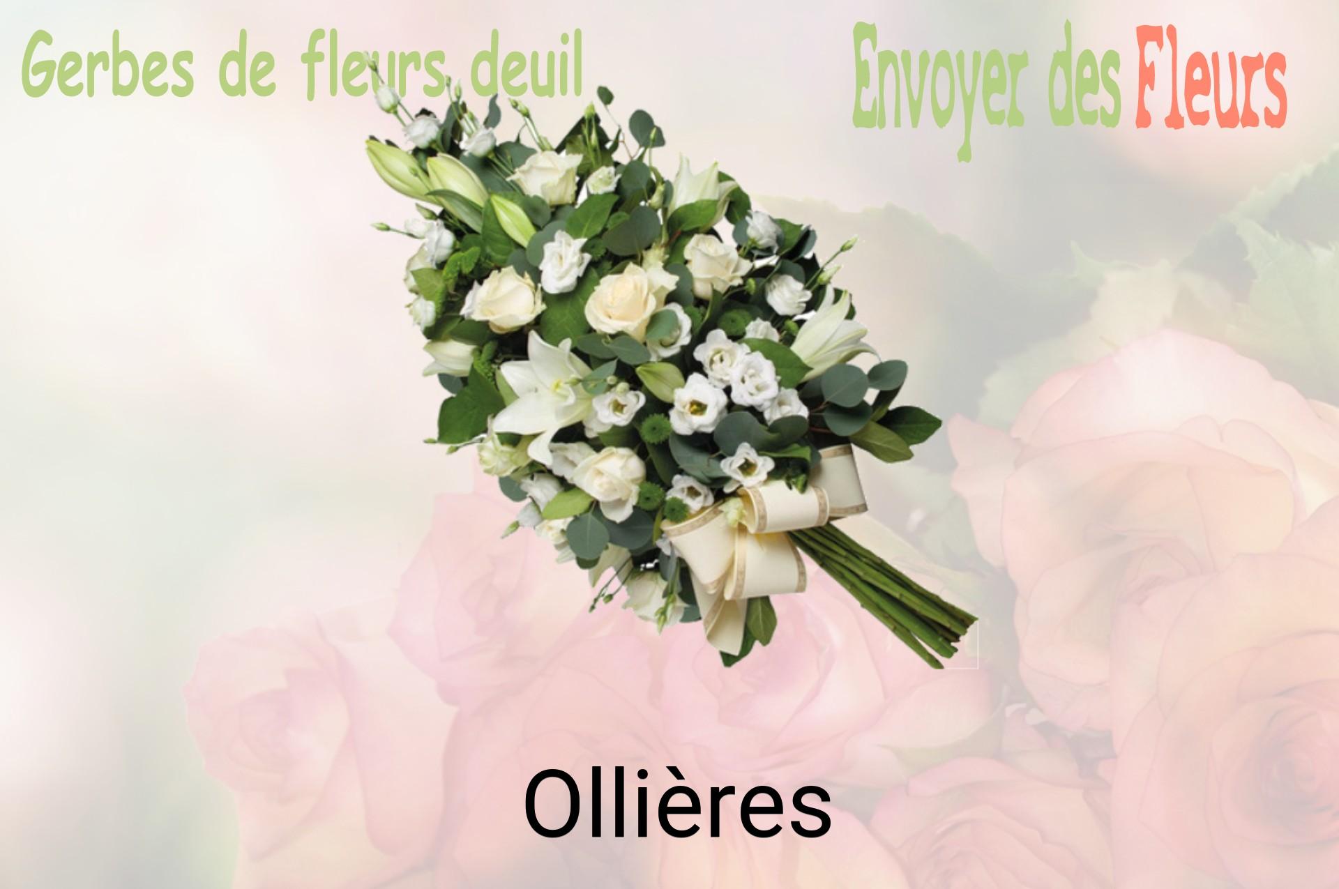 Gerbe de fleurs de deuil livrée à Ollières